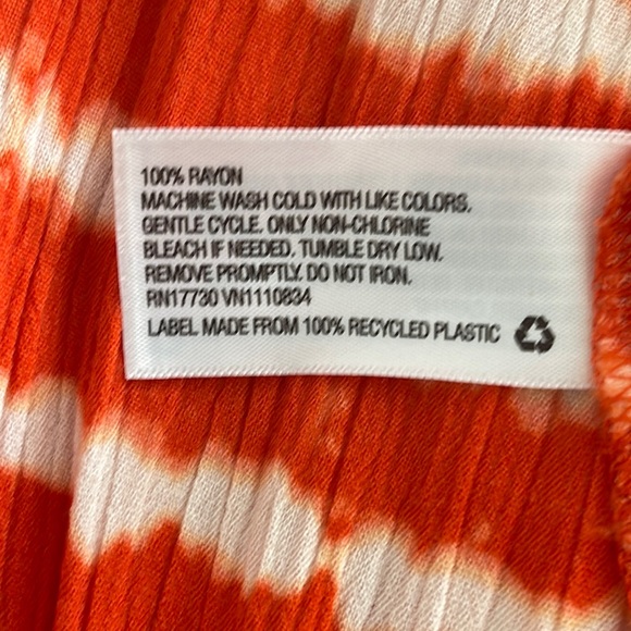 Mossimo Tangerine/White Tie-dye Print Ruffled Maxi Dress-Small - Picture 9 of 9